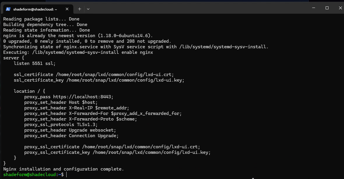 Configuration in progress