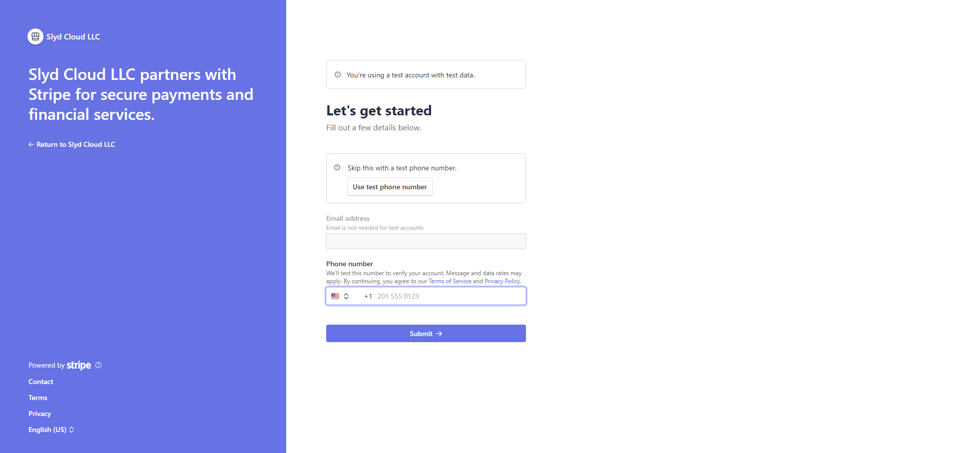 Beginning of Stripe Connect Process